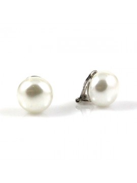 Orecchini donna in argento con perle bianche clip