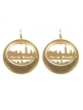Orecchini new york dorati pendenti in bronzo