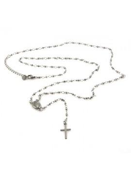 Collana rosario in acciaio