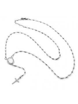 Collana rosario in acciaio