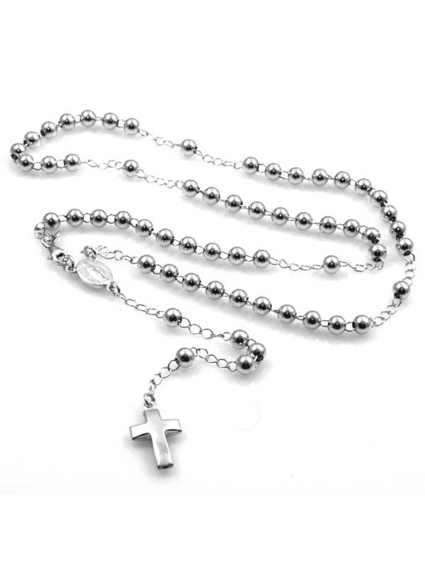 collana rosario in argento 925 modello classico
