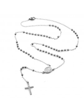 collana rosario in acciaio