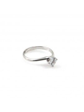 anello donna solitario gioiello in argento 925 con zircone misura unica aperto