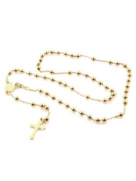 Collana rosario in bronzo dorato