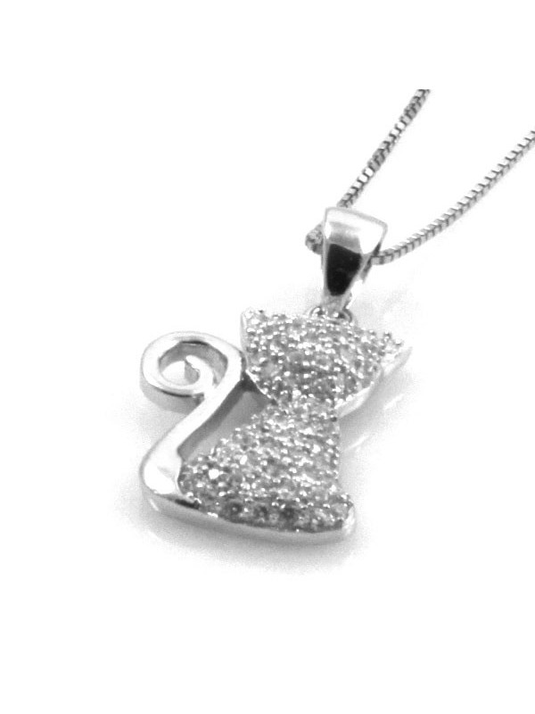 Collana con gatto in argento 925