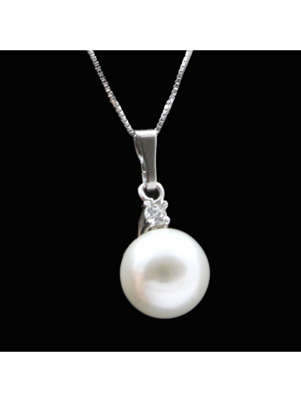 Collana con perla pendente in argento 925