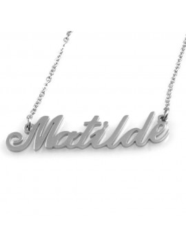 collana con nome Matilde in acciaio da donna