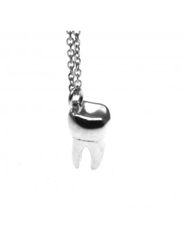 Collana con dente molare ciondolo in argento 925 cln0208