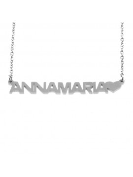 Collana con nome annamaria in acciaio cll0552