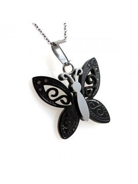 Collana con farfalla in acciaio