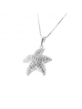 collana stella marina donna argento strass cll1868