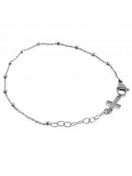 bracciale rosario donna argento 925 e strass bcc2754