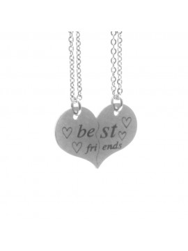 collana bff best frined a cuore in acciaio cll1918