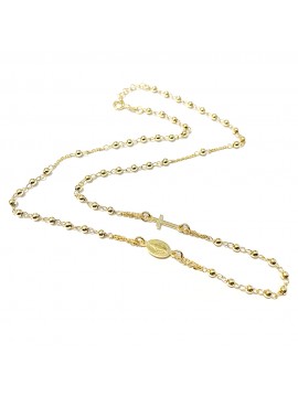 collana rosario in argento dorato - cll1009
