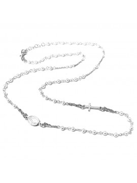 Collana rosario donna argento 925 perle naturali - cll1684
