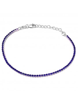 Bracciale tennis argento 925 zaffiro colore blu bcc1038