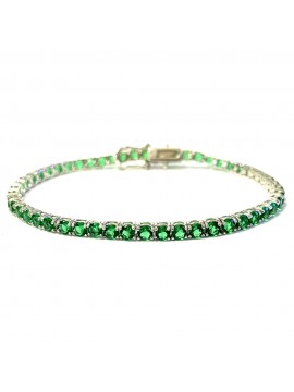 bracciale tennis verde smeraldo argento 925 bcc2937