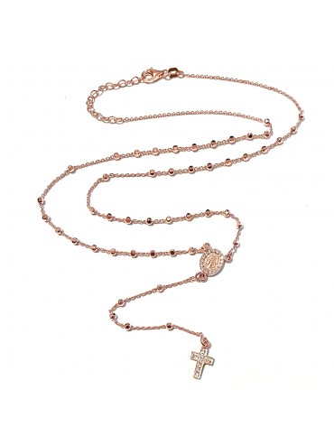 collana rosario in argento 925 e strass ramata - cll1385