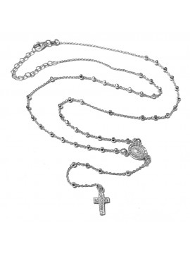 collana rosario in argento 925 e strass - cll1384