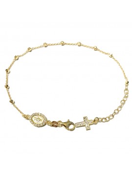 Bracciale rosario in argento 925 dorato - bcc0340
