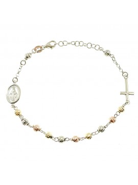 bracciale rosario in argento postine argentate dorate ramate - bcc1200