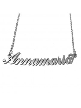 collana con nome Annamaria acciaio cll2091