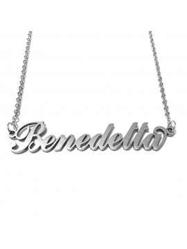 collana con nome Benedetta acciaio cll2095