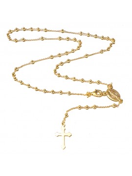 Collana rosario in argento dorato - cll0959