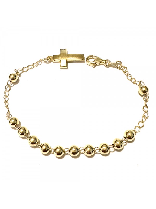 bracciale rosario donna in argento dorato - bcc2379