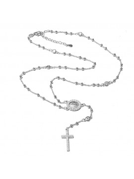 amorili rosario collana donna in argento 925 con zirconi